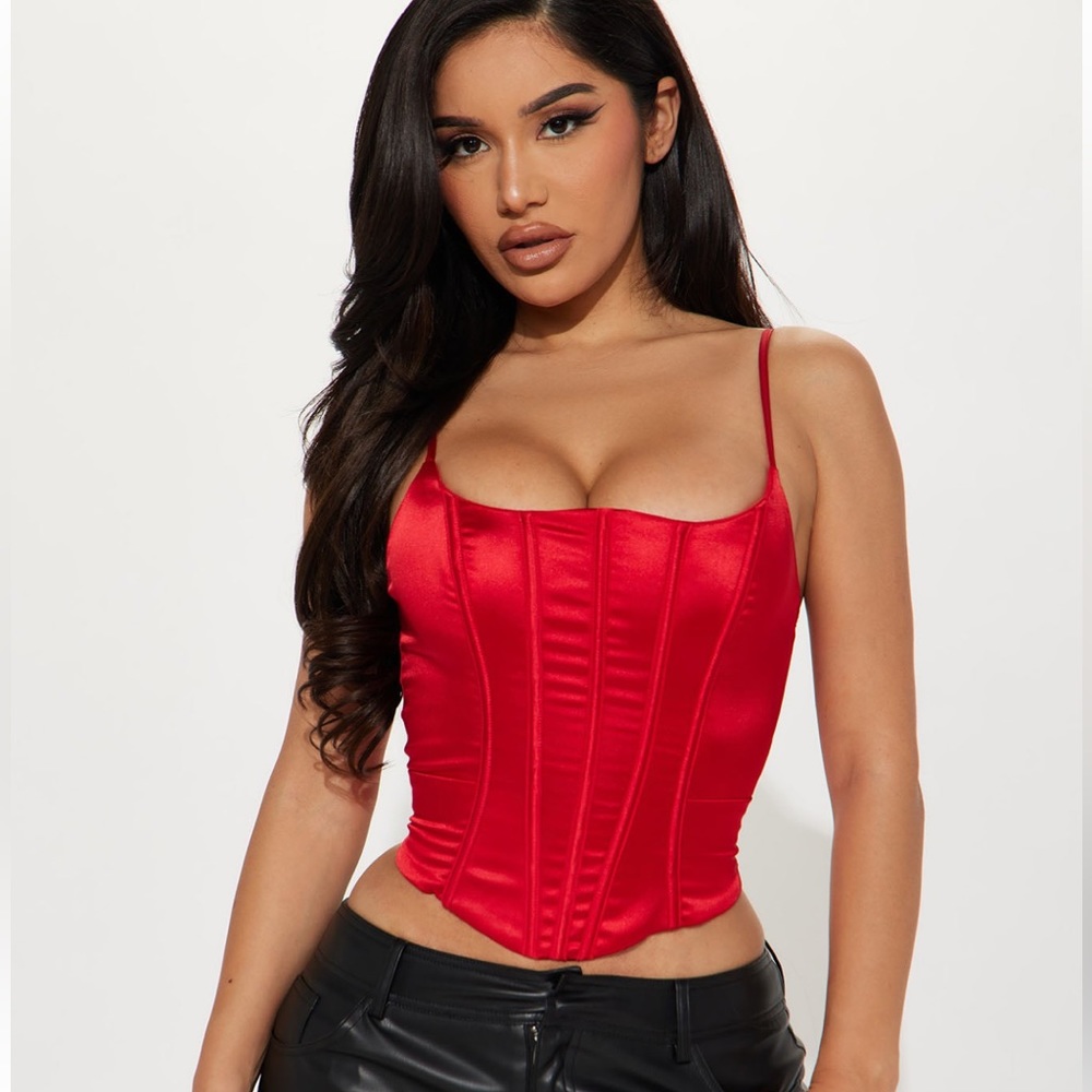 Fashion nova satin corset top!